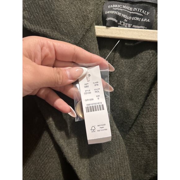 New JCREW Size XS Trench Coat in Double-Faced Wool in Green $368 CD100 - Picture 5 of 10